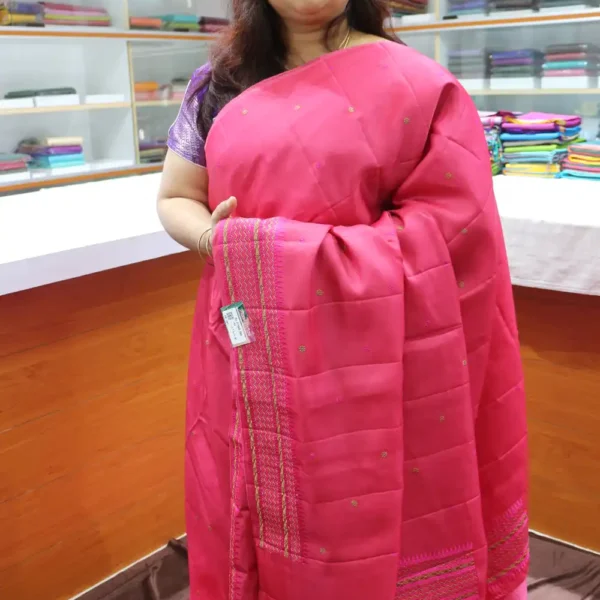 Dark Pink - ITSK8 - Italian Soft Silk Saree