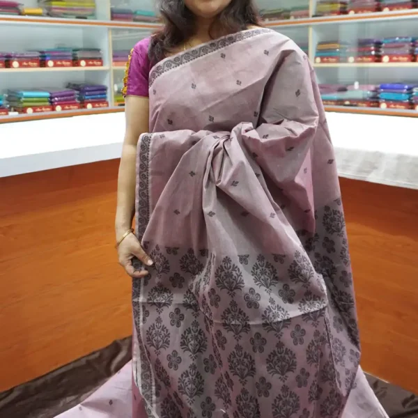 Onion Pink - PRCT12 - Pure Cotton Saree