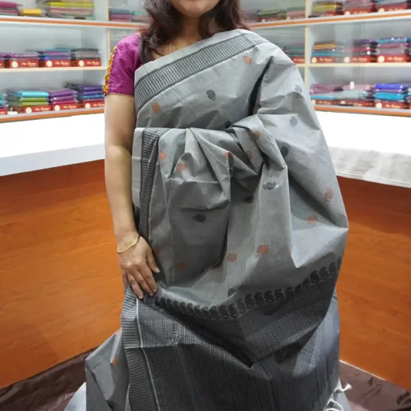 Grey - PRCT13 - Pure Cotton Saree