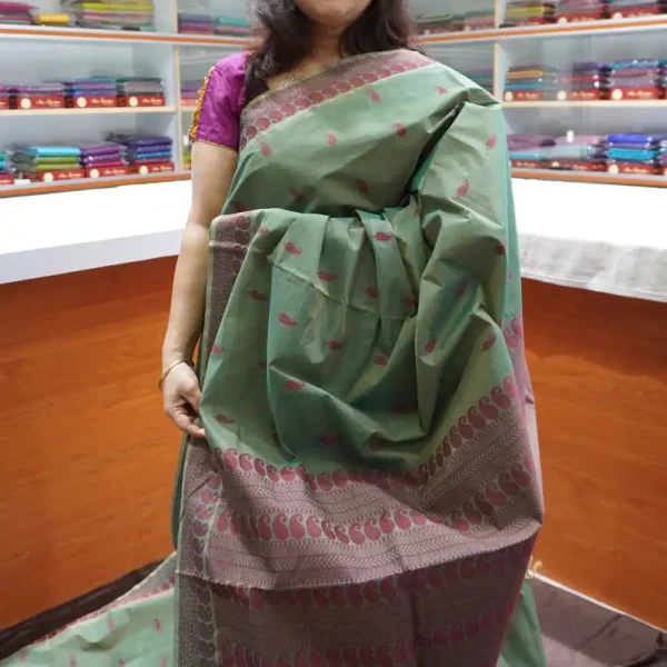 Green - PRCT15 - Pure Cotton Saree