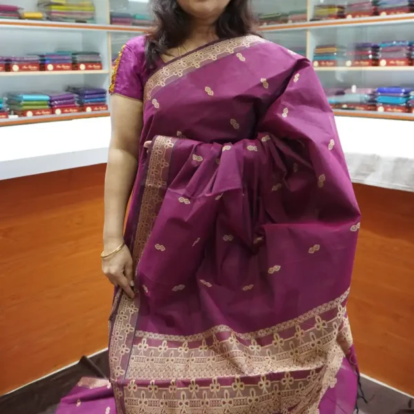 Dark Megentha - PRCT18 - Pure Cotton Saree
