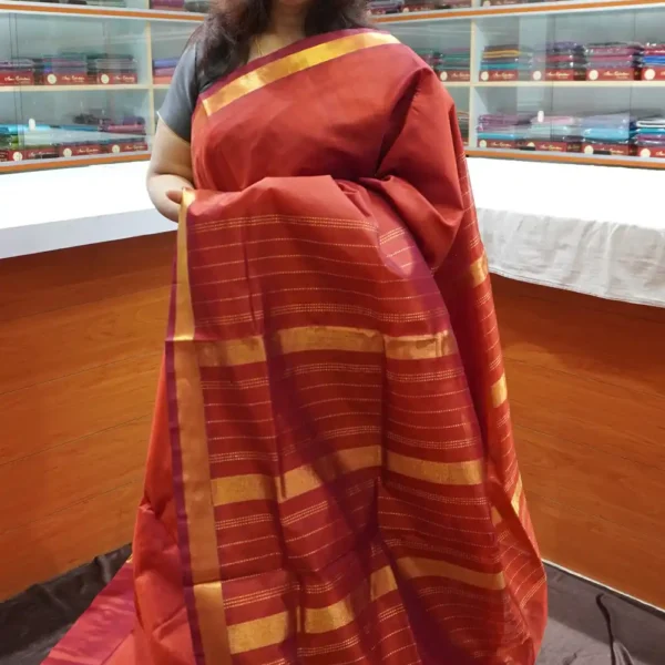 Maroon - PRSC211 - Pure Handloom Silk Cotton Saree