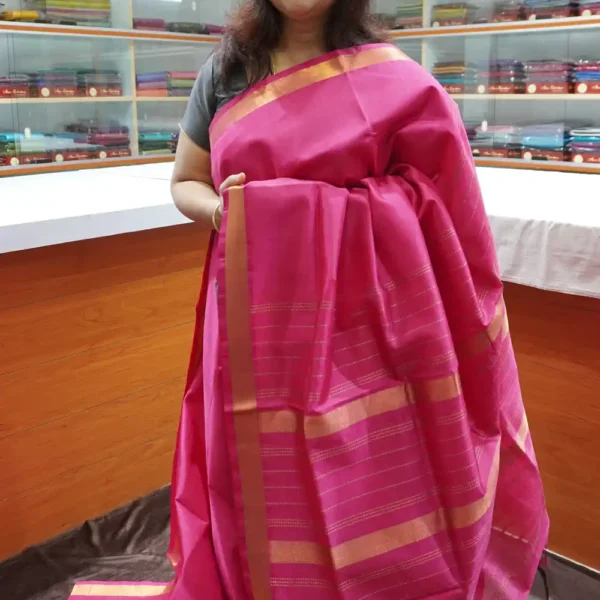 Pink  - PRSC212 - Pure Handloom Silk Cotton Saree
