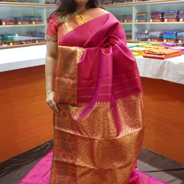 Rani Pink – PRSK143 – Pure Kanchipuram Silk Saree