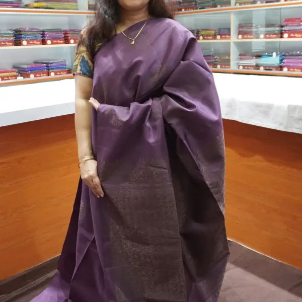 PRSK239 - Light Wine - Pure Kanchipuram Soft Silk Saree