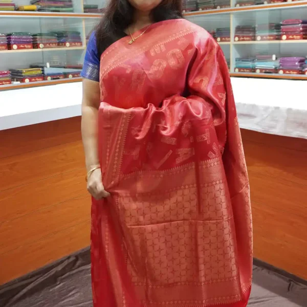 OFF74 – Pink – Semi Banarasi Silk Saree