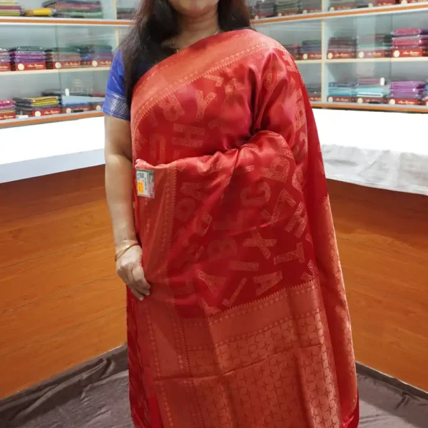 OFF76 – Red – Semi Banarasi Silk Saree