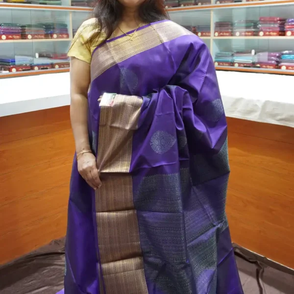 PRSK274 – Dark Pruple – Pure Kanchipuram Soft Silk Saree