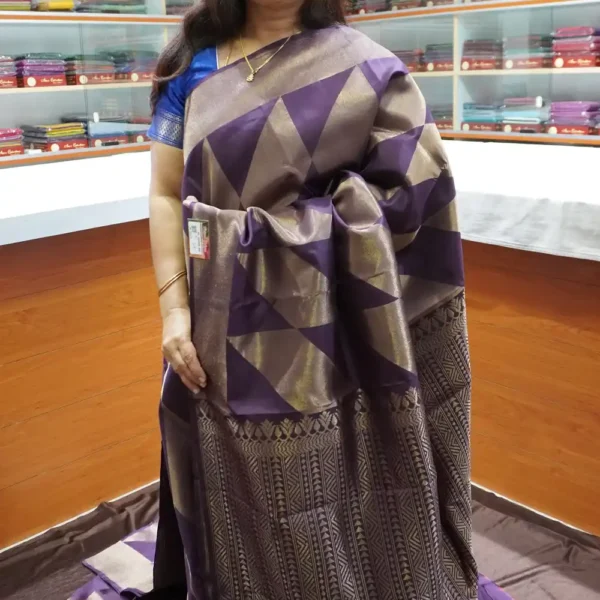 PRSK277 – Deep Wine – Pure Kanchipuram Soft Silk Saree