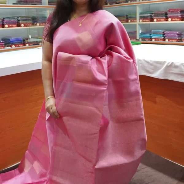 PRSK328 - Pink - Pure Kanchipuram Soft Silk Saree
