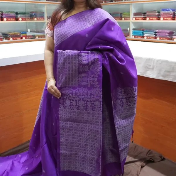 PRSK335 - Purple - Pure Kanchipuram Soft Silk Saree