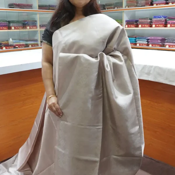 PRSK336 - Beige - Pure Kanchipuram Soft Silk Saree